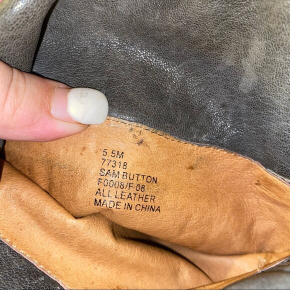 FRYE Sam Button mid calf length wedge boots 5.5 - Picture 6 of 7